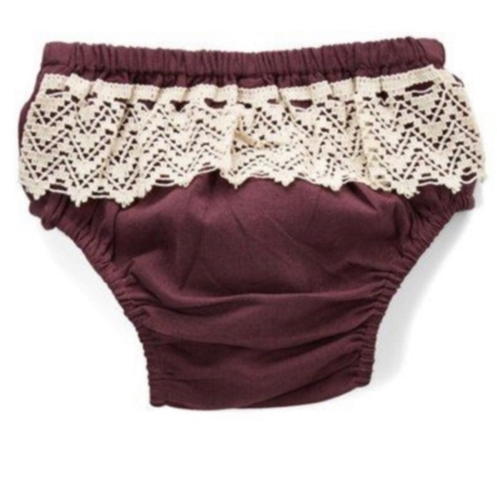 Yo Baby Burgundy Lace Crochet Bottom Boho Bloomer